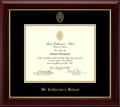 St. Catherine's School diploma frame - Gold Embossed Diploma Frame in Gallery