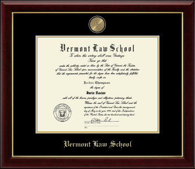 Vermont Law School diploma frame - Masterpiece Medallion Diploma Frame in Gallery