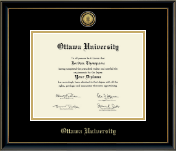 Ottawa University diploma frame - Gold Engraved Medallion Diploma Frame in Onexa Gold