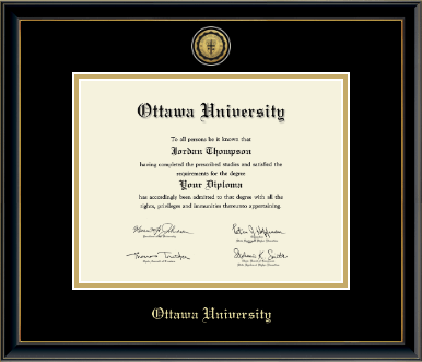 Ottawa University diploma frame - Gold Engraved Medallion Diploma Frame in Onexa Gold