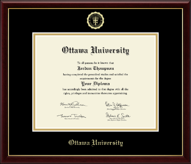 Ottawa University diploma frame - Gold Embossed Diploma Frame in Galleria