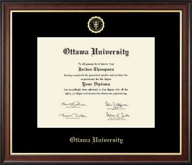 Ottawa University diploma frame - Gold Embossed Diploma Frame in Studio Gold