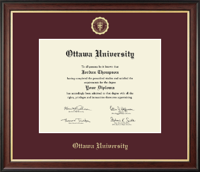 Ottawa University diploma frame - Gold Embossed Diploma Frame in Studio Gold