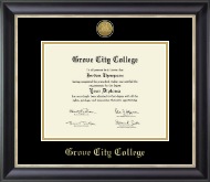 Grove City College diploma frame - Gold Engraved Medallion Diploma Frame in Noir