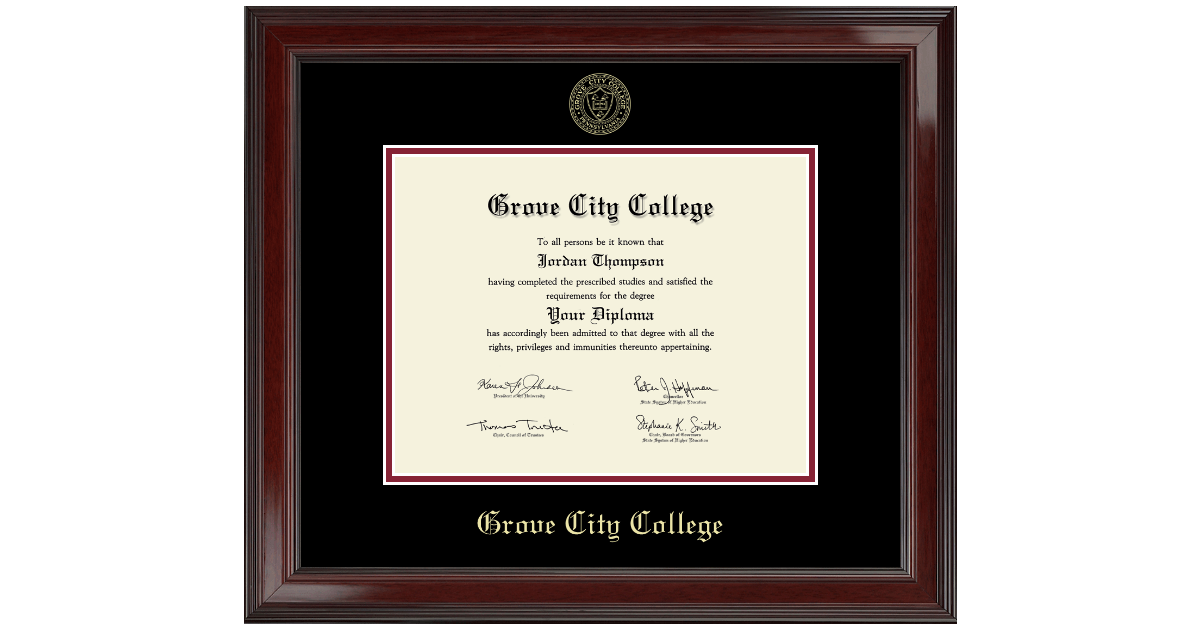 Gold Embossed Diploma Frame in Encore Grove City College Item 426752