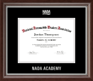 National Automobile Dealers Association certificate frame - Silver Embossed NADA Certificate Frame in Devonshire