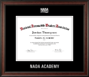 National Automobile Dealers Association certificate frame - Silver Embossed NADA Certificate Frame in Studio