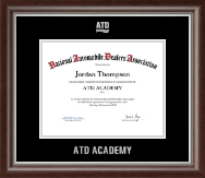 National Automobile Dealers Association certificate frame - Silver Embossed ATD Certificate Frame in Devonshire