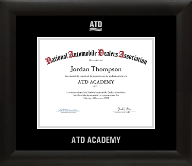 National Automobile Dealers Association certificate frame - Silver Embossed ATD Certificate Frame in Tacoma