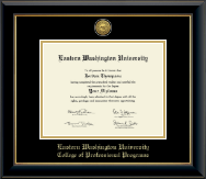 Eastern Washington University diploma frame - Gold Engraved Medallion Diploma Frame in Onyx Gold
