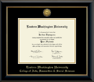 Eastern Washington University diploma frame - Gold Engraved Medallion Diploma Frame in Onyx Gold