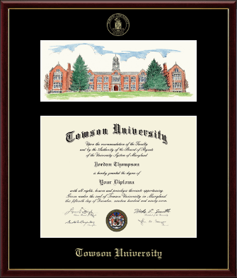 Towson University diploma frame - Campus Scene Diploma Frame in Galleria