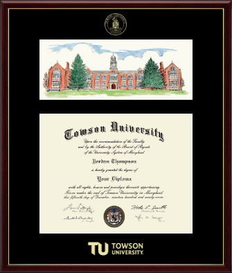 Towson University diploma frame - Campus Scene Diploma Frame in Galleria