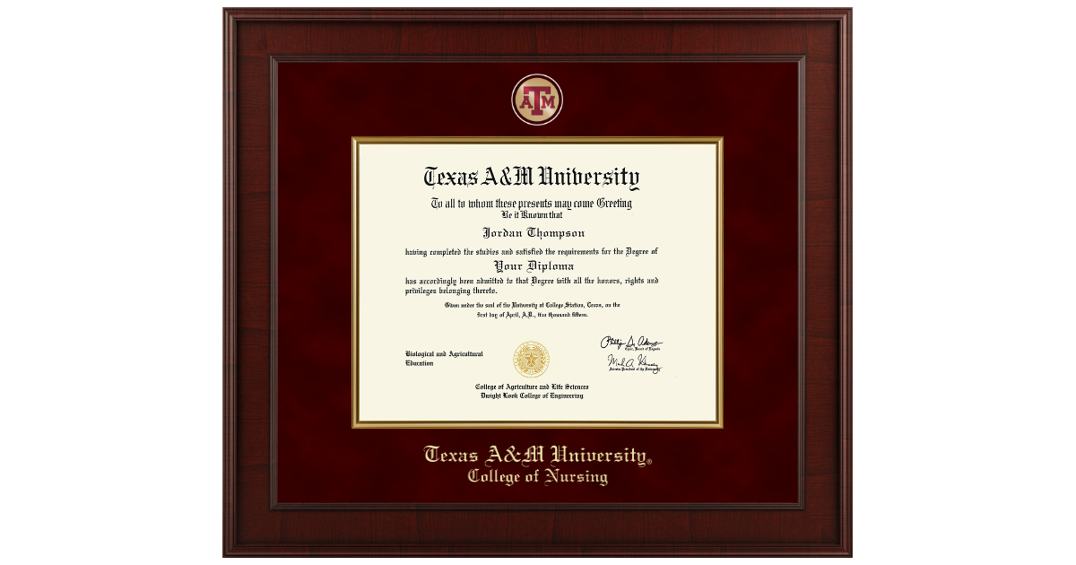 Presidential Masterpiece Diploma Frame in Jefferson Texas A&M