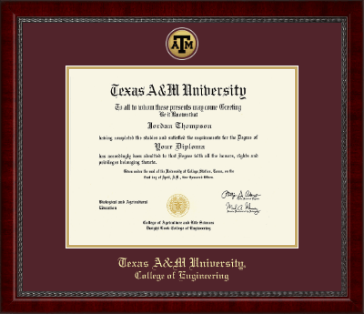 Texas A&M University diploma frame - Gold Engraved Medallion Diploma Frame in Sutton