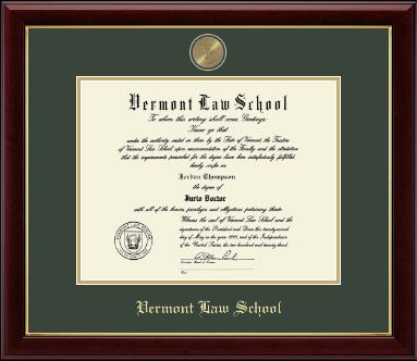 Vermont Law School diploma frame - Masterpiece Medallion Diploma Frame in Gallery