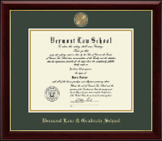 Vermont Law & Graduate School diploma frame - Masterpiece Medallion Diploma Frame in Gallery