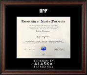 University of Alaska Fairbanks diploma frame - Silver Embossed Diploma Frame in Studio