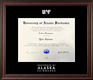 University of Alaska Fairbanks diploma frame - Silver Embossed Diploma Frame in Studio