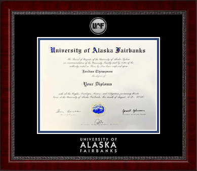 University of Alaska Fairbanks diploma frame - Silver Engraved Medallion Diploma Frame in Sutton