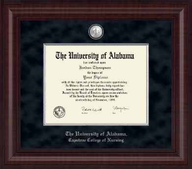 The University of Alabama Tuscaloosa diploma frame - Presidential Pewter Masterpiece Diploma Frame in Premier