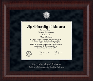 The University of Alabama Tuscaloosa diploma frame - Presidential Pewter Masterpiece Diploma Frame in Premier