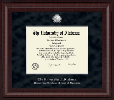 The University of Alabama Tuscaloosa diploma frame - Presidential Pewter Masterpiece Diploma Frame in Premier