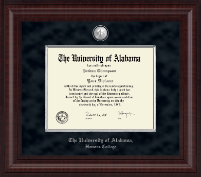 The University of Alabama Tuscaloosa diploma frame - Presidential Pewter Masterpiece Diploma Frame in Premier