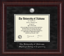 The University of Alabama Tuscaloosa diploma frame - Presidential Pewter Masterpiece Diploma Frame in Premier