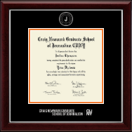 Craig Newmark Graduate School of Journalism CUNY diploma frame - Silver Embossed Diploma Frame in Gallery Silver