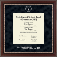 Craig Newmark Graduate School of Journalism CUNY diploma frame - Silver Embossed Diploma Frame in Chateau