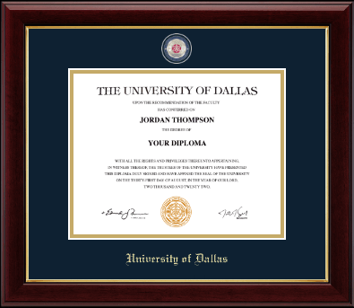 University of Dallas diploma frame - Masterpiece Medallion Diploma Frame in Gallery
