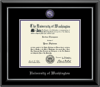 University of Washington diploma frame - Pewter Masterpiece Medallion Diploma Frame in Onyx Silver