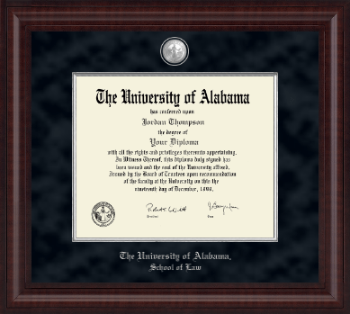 The University of Alabama Tuscaloosa diploma frame - Presidential Pewter Masterpiece Diploma Frame in Premier