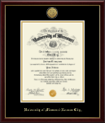 University of Missouri Kansas City diploma frame - Gold Engraved Medallion Diploma Frame in Galleria