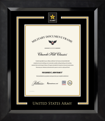 United States Army certificate frame - Spirit Medallion Certificate Frame in Eclipse
