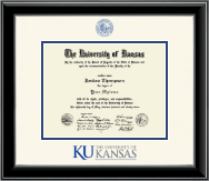 The University of Kansas diploma frame - Dimensions Diploma Frame in Onyx Silver