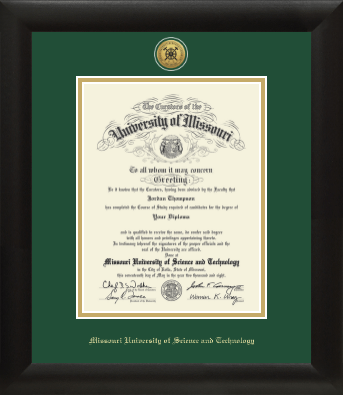 Missouri University of Science and Technology diploma frame - Gold Engraved Medallion Diploma Frame in Tacoma