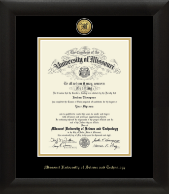 Missouri University of Science and Technology diploma frame - Gold Engraved Medallion Diploma Frame in Tacoma