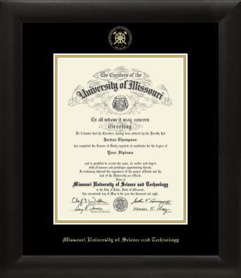 Missouri University of Science and Technology diploma frame - Gold Embossed Diploma Frame in Tacoma