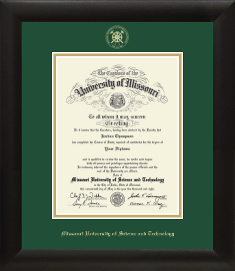 Missouri University of Science and Technology diploma frame - Gold Embossed Diploma Frame in Tacoma