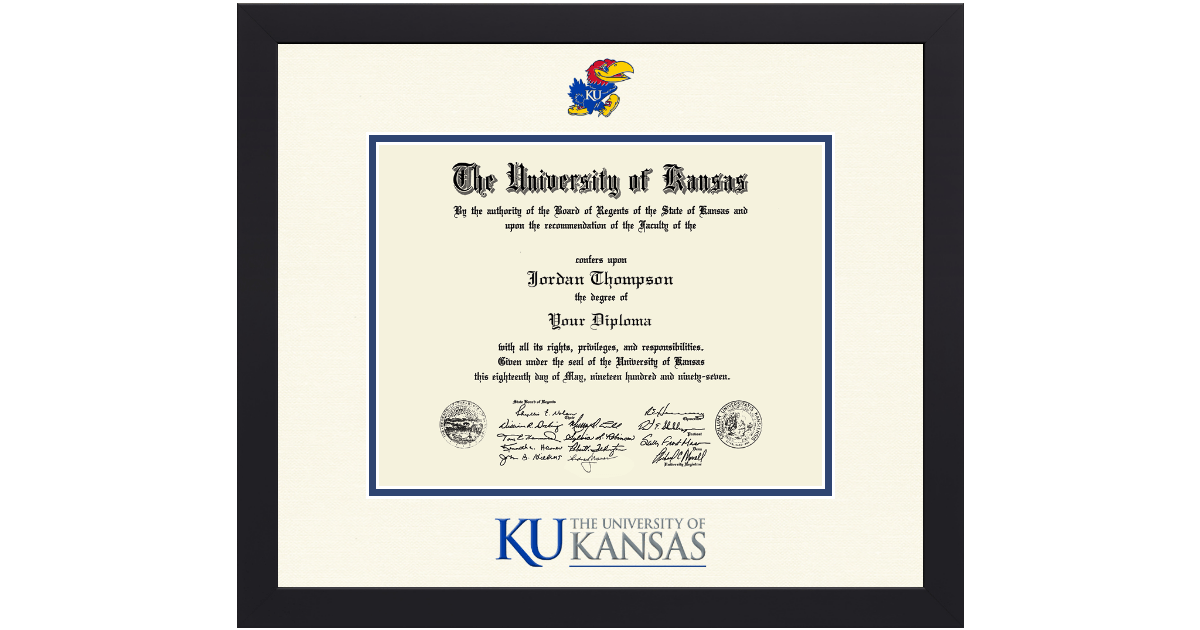 Dimensions Diploma Frame in Metro The University of Kansas Item