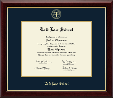 Taft Law School diploma frame - Gold Embossed Diploma Frame in Gallery