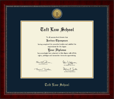 Taft Law School diploma frame - Gold Engraved Medallion Diploma Frame in Sutton