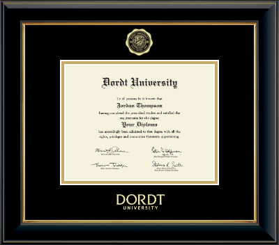 Dordt University diploma frame - Gold Embossed Diploma Frame in Onyx Gold