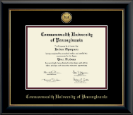 Lock Haven University diploma frame - Gold Engraved Medallion Diploma Frame in Onyx Gold
