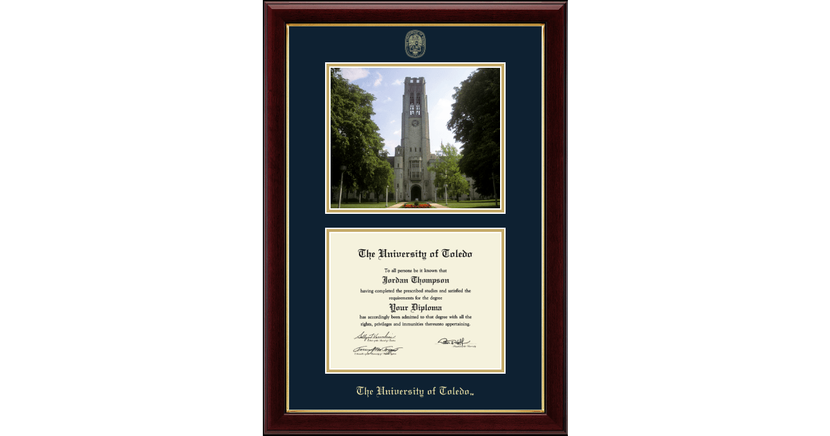 Campus Scene Diploma Frame in Gallery The University of Toledo Item
