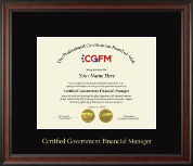 AGA’s CGFM certificate frame - Gold Embossed Single Mat CGFM Certificate Frame in Studio