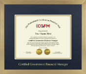 AGA’s CGFM certificate frame - Gold Embossed Double Mat CGFM Certificate Frame in Chardonnay
