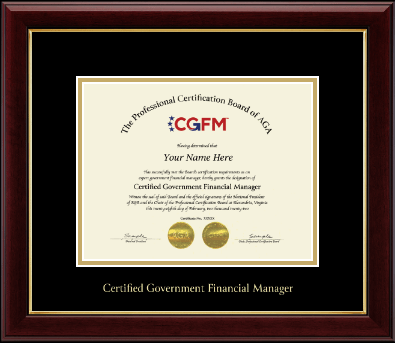 AGA’s CGFM certificate frame - Gold Embossed CGFM Certificate Frame in Gallery